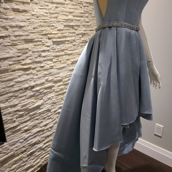 Alyce Paris High Low Cocktail Light Blue Dress. - Picture 6 of 11